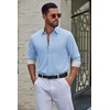 image:imageCOOFANDY Mens Dress Shirts Stretch Long Sleeve Casual Button Down ShirtsLight Blue