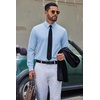 image:imageCOOFANDY Mens Dress Shirts Stretch Long Sleeve Casual Button Down ShirtsLight Blue