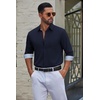 image:imageCOOFANDY Mens Dress Shirts Stretch Long Sleeve Casual Button Down ShirtsNavy Blue