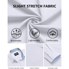 image:imageCOOFANDY Mens Dress Shirts Stretch Long Sleeve Casual Button Down ShirtsWhite  Blue