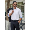 image:imageCOOFANDY Mens Dress Shirts Stretch Long Sleeve Casual Button Down ShirtsWhite  Blue
