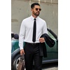 image:imageCOOFANDY Mens Dress Shirts Stretch Long Sleeve Casual Button Down ShirtsWhite