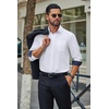 image:imageCOOFANDY Mens Dress Shirts Stretch Long Sleeve Casual Button Down ShirtsWhite
