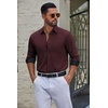 image:imageCOOFANDY Mens Dress Shirts Stretch Long Sleeve Casual Button Down ShirtsWine Red
