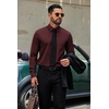 image:imageCOOFANDY Mens Dress Shirts Stretch Long Sleeve Casual Button Down ShirtsWine Red