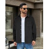 image:imageCOOFANDY Mens Flannel Shirts Long Sleeve Lightweight Plaid Shirt Casual Button Down Shirts JacketBlack Solid
