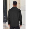 image:imageCOOFANDY Mens Flannel Shirts Long Sleeve Lightweight Plaid Shirt Casual Button Down Shirts JacketBlack Solid