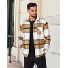image:imageCOOFANDY Mens Flannel Shirts Long Sleeve Lightweight Plaid Shirt Casual Button Down Shirts JacketKhaki Plaid