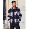 image:imageCOOFANDY Mens Flannel Shirts Long Sleeve Lightweight Plaid Shirt Casual Button Down Shirts JacketNavy White