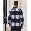 image:imageCOOFANDY Mens Flannel Shirts Long Sleeve Lightweight Plaid Shirt Casual Button Down Shirts JacketNavy White