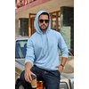 image:imageCOOFANDY Mens Hoodie Pullover Hooded Sweatshirt Casual Fashion Solid FallLight Blue