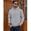 image:imageCOOFANDY Mens Hoodie Pullover Hooded Sweatshirt Casual Fashion Solid FallLight Gray