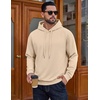image:imageCOOFANDY Mens Hoodie Pullover Hooded Sweatshirt Casual Fashion Solid FallLight Khaki