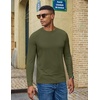 image:imageCOOFANDY Mens Long Sleeve TShirts Crew Neck RegularFit Tee Shirts Casual Basic TshirtsArmy Green