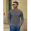 image:imageCOOFANDY Mens Long Sleeve TShirts Crew Neck RegularFit Tee Shirts Casual Basic TshirtsBlack Heather