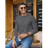image:imageCOOFANDY Mens Long Sleeve TShirts Crew Neck RegularFit Tee Shirts Casual Basic TshirtsBlack Heather