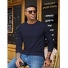image:imageCOOFANDY Mens Long Sleeve TShirts Crew Neck RegularFit Tee Shirts Casual Basic TshirtsBlackdark Blue