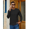 image:imageCOOFANDY Mens Long Sleeve TShirts Crew Neck RegularFit Tee Shirts Casual Basic TshirtsBlackdark Blue