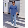 image:imageCOOFANDY Mens Long Sleeve TShirts Crew Neck RegularFit Tee Shirts Casual Basic TshirtsBlue