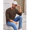 image:imageCOOFANDY Mens Long Sleeve TShirts Crew Neck RegularFit Tee Shirts Casual Basic TshirtsBrown