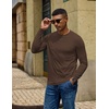 image:imageCOOFANDY Mens Long Sleeve TShirts Crew Neck RegularFit Tee Shirts Casual Basic TshirtsBrown