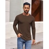 image:imageCOOFANDY Mens Long Sleeve TShirts Crew Neck RegularFit Tee Shirts Casual Basic TshirtsBrown