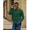 image:imageCOOFANDY Mens Long Sleeve TShirts Crew Neck RegularFit Tee Shirts Casual Basic TshirtsGreen