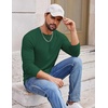 image:imageCOOFANDY Mens Long Sleeve TShirts Crew Neck RegularFit Tee Shirts Casual Basic TshirtsGreen