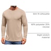 image:imageCOOFANDY Mens Long Sleeve TShirts Crew Neck RegularFit Tee Shirts Casual Basic TshirtsLight Apricot