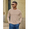image:imageCOOFANDY Mens Long Sleeve TShirts Crew Neck RegularFit Tee Shirts Casual Basic TshirtsLight Apricot