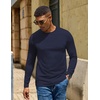 image:imageCOOFANDY Mens Long Sleeve TShirts Crew Neck RegularFit Tee Shirts Casual Basic TshirtsNavy