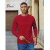 image:imageCOOFANDY Mens Long Sleeve TShirts Crew Neck RegularFit Tee Shirts Casual Basic TshirtsRed