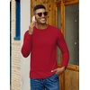 image:imageCOOFANDY Mens Long Sleeve TShirts Crew Neck RegularFit Tee Shirts Casual Basic TshirtsRed