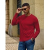 image:imageCOOFANDY Mens Long Sleeve TShirts Crew Neck RegularFit Tee Shirts Casual Basic TshirtsRed