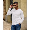 image:imageCOOFANDY Mens Long Sleeve TShirts Crew Neck RegularFit Tee Shirts Casual Basic TshirtsWhite
