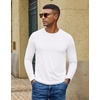 image:imageCOOFANDY Mens Long Sleeve TShirts Crew Neck RegularFit Tee Shirts Casual Basic TshirtsWhite