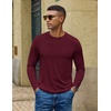 image:imageCOOFANDY Mens Long Sleeve TShirts Crew Neck RegularFit Tee Shirts Casual Basic TshirtsWine Red