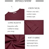 image:imageCOOFANDY Mens Long Sleeve TShirts Crew Neck RegularFit Tee Shirts Casual Basic TshirtsWine Red