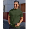 image:imageCOOFANDY Mens Mock Turtleneck Shirts Short Sleeve Casual Basic TShirts Ribbed Solid Pullover TopsArmy Green