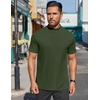 image:imageCOOFANDY Mens Mock Turtleneck Shirts Short Sleeve Casual Basic TShirts Ribbed Solid Pullover TopsArmy Green