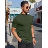 image:imageCOOFANDY Mens Mock Turtleneck Shirts Short Sleeve Casual Basic TShirts Ribbed Solid Pullover TopsArmy Green