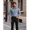 image:imageCOOFANDY Mens Muscle Fit Dress Shirt Wrinkle Free Sretch Shirts Long Sleeve Casual Button Down ShirtsAiry Blue