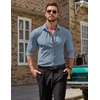 image:imageCOOFANDY Mens Muscle Fit Dress Shirt Wrinkle Free Sretch Shirts Long Sleeve Casual Button Down ShirtsAiry Blue