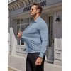 image:imageCOOFANDY Mens Muscle Fit Dress Shirt Wrinkle Free Sretch Shirts Long Sleeve Casual Button Down ShirtsAiry Blue