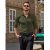 image:imageCOOFANDY Mens Muscle Fit Dress Shirt Wrinkle Free Sretch Shirts Long Sleeve Casual Button Down ShirtsArmy Green
