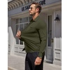 image:imageCOOFANDY Mens Muscle Fit Dress Shirt Wrinkle Free Sretch Shirts Long Sleeve Casual Button Down ShirtsArmy Green