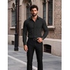 image:imageCOOFANDY Mens Muscle Fit Dress Shirt Wrinkle Free Sretch Shirts Long Sleeve Casual Button Down ShirtsBlack