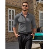image:imageCOOFANDY Mens Muscle Fit Dress Shirt Wrinkle Free Sretch Shirts Long Sleeve Casual Button Down ShirtsDark Gray