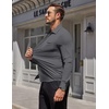 image:imageCOOFANDY Mens Muscle Fit Dress Shirt Wrinkle Free Sretch Shirts Long Sleeve Casual Button Down ShirtsDark Gray