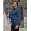 image:imageCOOFANDY Mens Muscle Fit Dress Shirt Wrinkle Free Sretch Shirts Long Sleeve Casual Button Down ShirtsDeep Blue